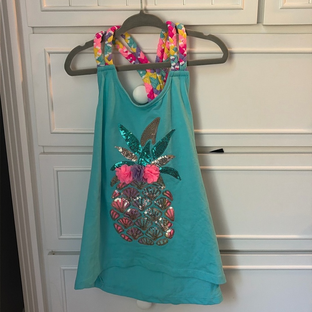 Tommy Bahama sequin accent pineapple tank top
